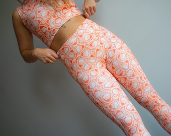 Halloween Tie Dye Leggings, Candy Corn Halloween Leggings, Goth Leggings, Activewear Set, Leggings Set Halloween, Halloween Party Outfit