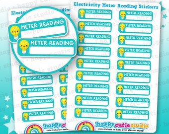 18 pegatinas adorables para planificador con recordatorios/lectura del contador de electricidad