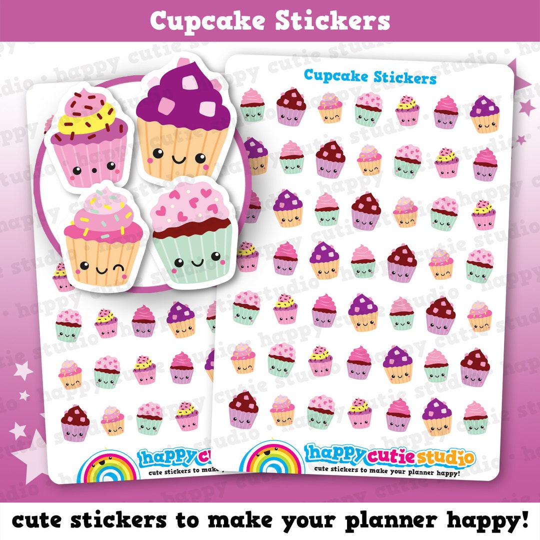 Birthday Cupcakes Custom Planner Stickers