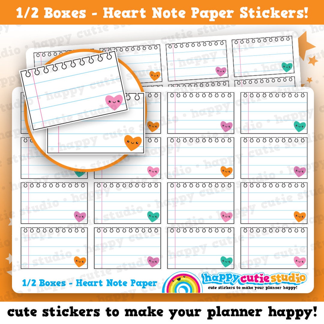 16 Cute Half Box Love Heart Notepaper/functional/practical Planner ...