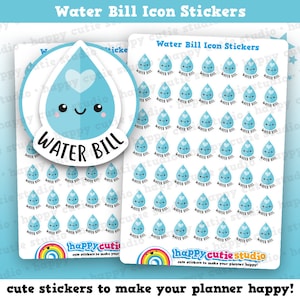 49 Cute Water Bill Icons/Pay Bill/ Bills Reminder Planner Stickers