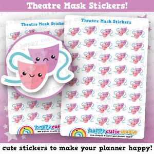 40 Cute Theatre Mask/Drama/Concert Planner Stickers