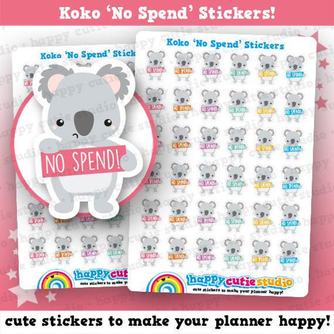 36 Cute Koko the Koala 'no Spend' Planner Stickers - Etsy Australia