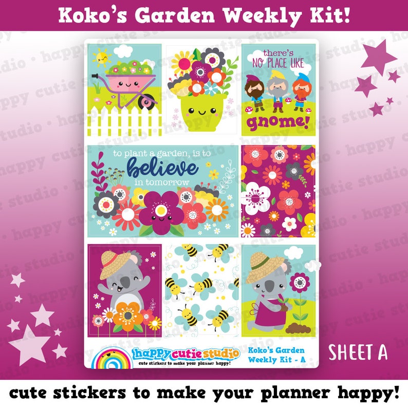 Koko's Garden/Gardening Weekly Kit, Planner Stickers image 2