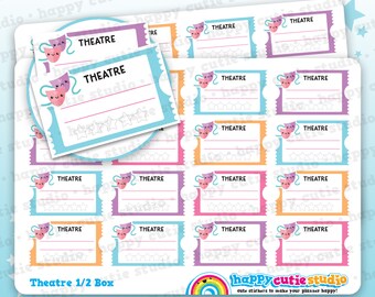 16 Cute Half Box Theatre Planner Stickers