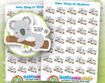 35 Cute Koko the Koala 'Sleep In' Planner Stickers