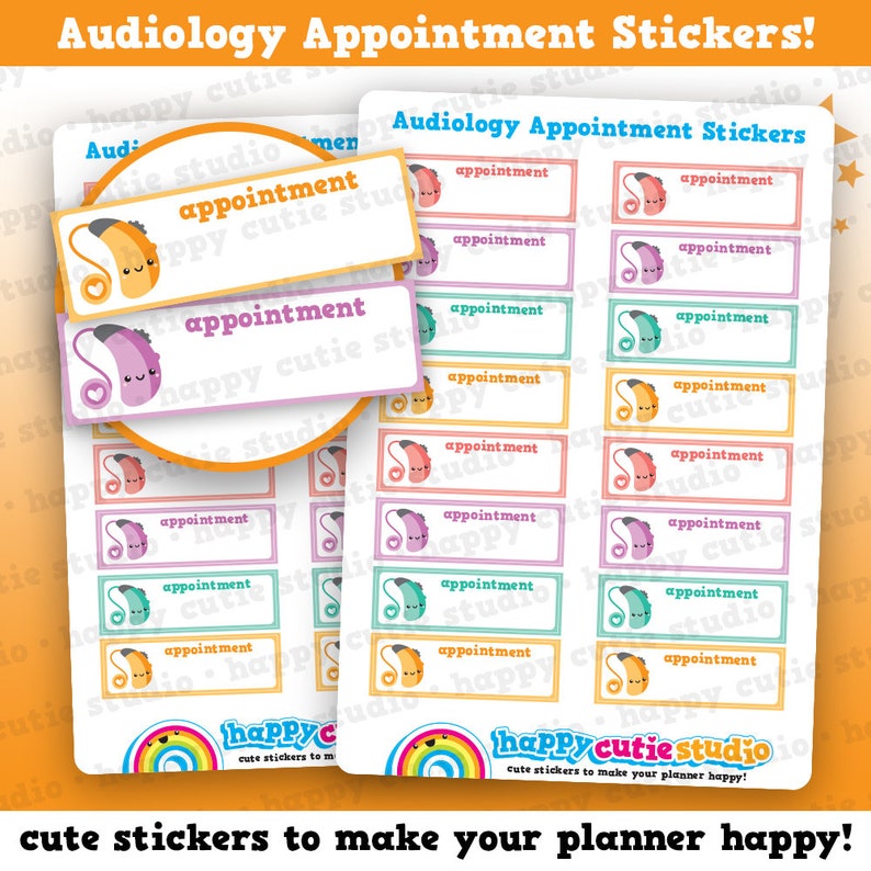 16 Cute Audiology/hearing Aid Appointment Box Planner Stickers Etsy