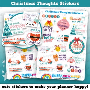 16 Cute Christmas/Holidays/Festive Thoughts  Planner Stickers