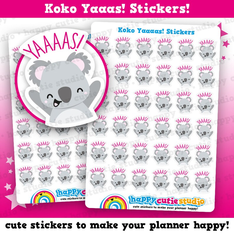 36 Cute Koko the Koala Yaaaas/yes Planner Stickers - Etsy Canada