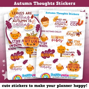 15 pegatinas adorables para agenda con pensamientos otoñales