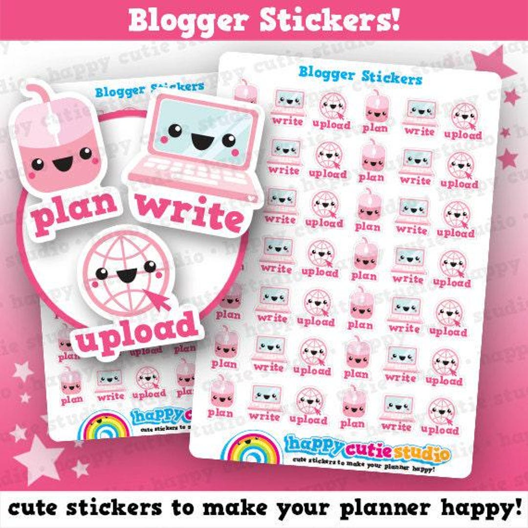 42 Cute Blogger / Blogging / Plan / Write / Upload Planner Stickers - Etsy