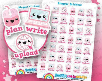 42 Cute Blogger / Blogging / Plan / Write / Upload Planner Stickers