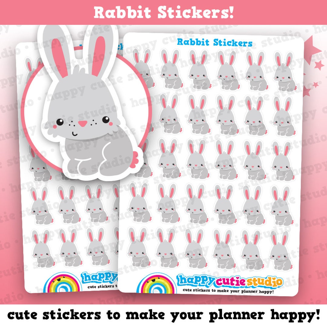 30 Cute Rabbit/bunny/pet Planner Stickers - Etsy