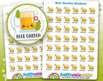 42 Cute Beer Garden/Pub Garden/Alcohol Planner Stickers