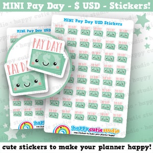 48 Cute MINI Pay Day/Payday USD Planner Stickers