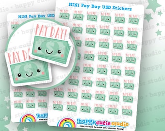 48 Cute MINI Pay Day/Payday USD Planner Stickers