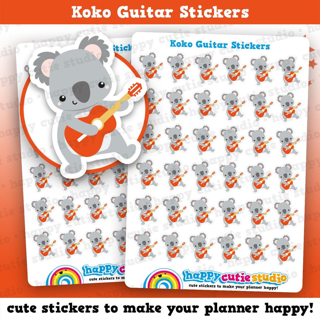 36 Cute Koko the Koala Guitar Planner Stickers - Etsy