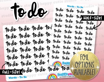 To Do Words/Functional Planner Stickers