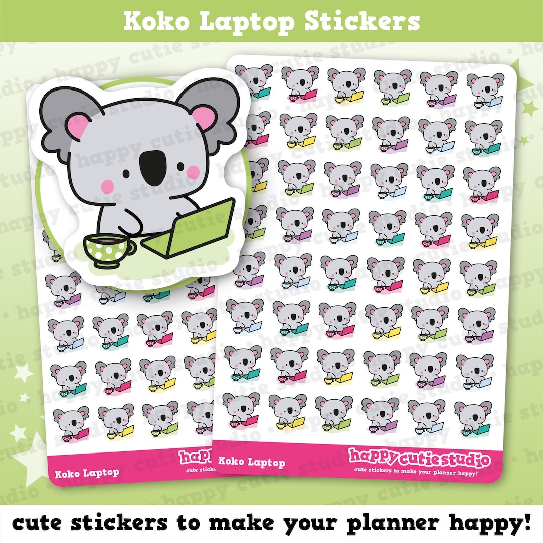 48 Cute Koko the Koala Laptop Planner Stickers - Etsy UK