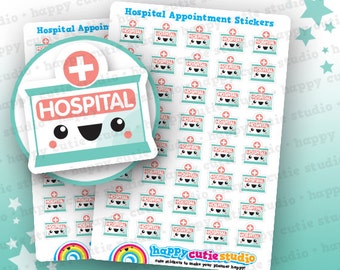 40 Cute Hospital/Appointment/Unwell/Medicine Planner Stickers