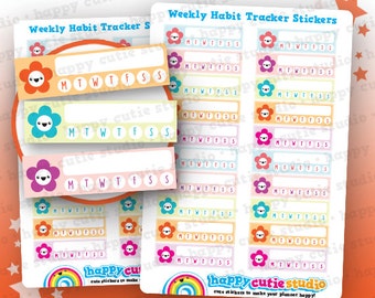 20 Cute Weekly Habit Tracker/Reminder/Blank Planner Stickers