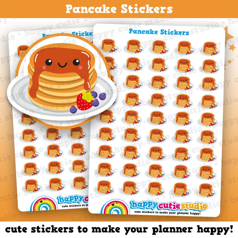 45 Cute PancakePancake Day Planner Stickers