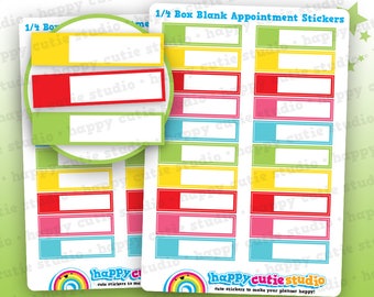 20 Cute 1/4 Box Blank Appointment Planner Stickers