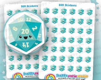 42 Cute D20/Gamer/Gaming Planner Stickers