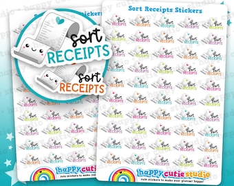 50 Sort Receipts Planner Stickers