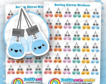 May include: Sheet of colorful boxing glove stickers in various colors, including blue, orange, pink, green, yellow, and gray. The stickers have a cute, cartoon-like design and the text "Boxing Gloves Stickers!" is visible.
