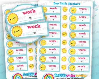 16 Cute Day Shift/Work Planner Stickers