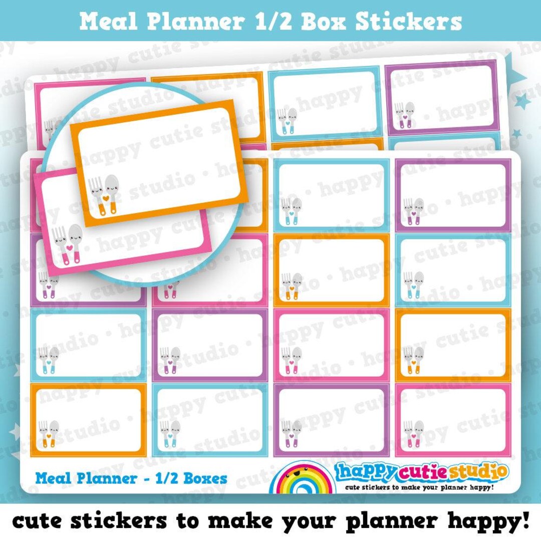 16 Cute Meal Planner Half Box/functional/practical Planner Stickers - Etsy