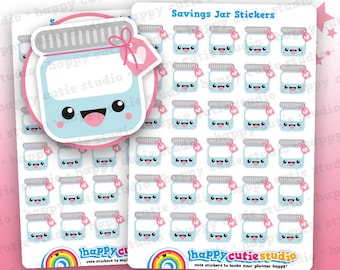 30 Cute Savings Jar/Money Planner Stickers