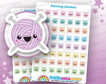 56 Cute Knitting Planner Stickers