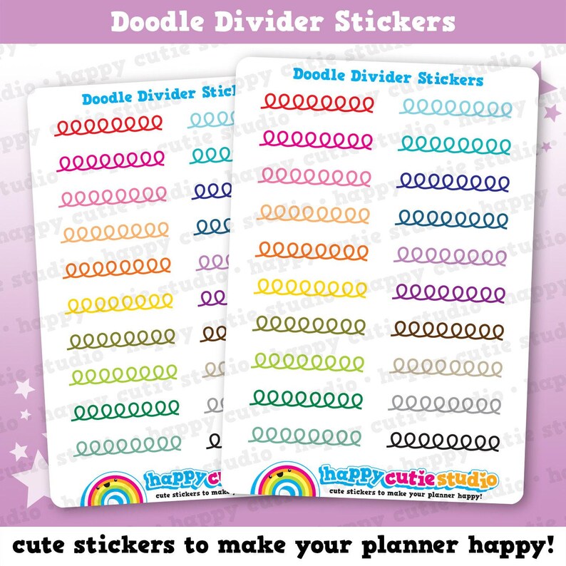 20 Cute Doodle Divider Functional/practical Planner Stickers - Etsy
