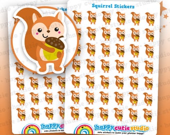 42 Cute Squirrel Planner Stickers