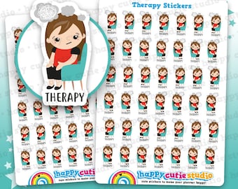 42 Cute Therapy Girl Planner Stickers