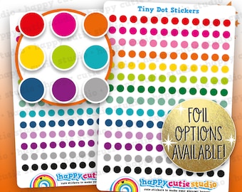 168 Cute Colourful Tiny Dots/Functional/Practical Planner Stickers