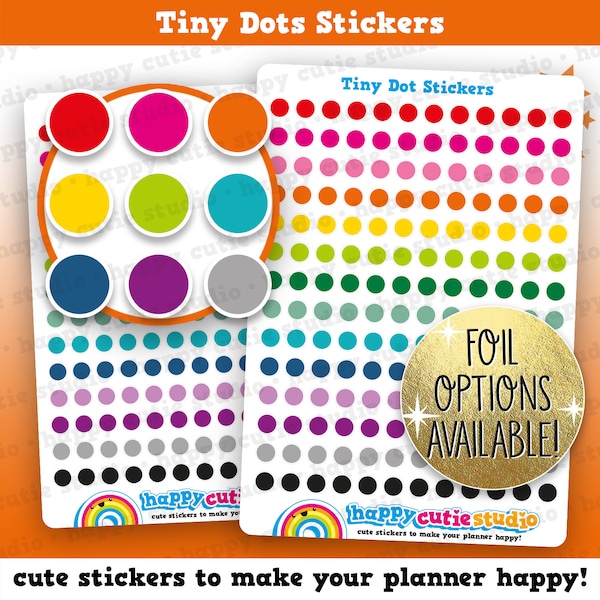 168 Cute Colourful Tiny Dots/Functional/Practical Planner Stickers