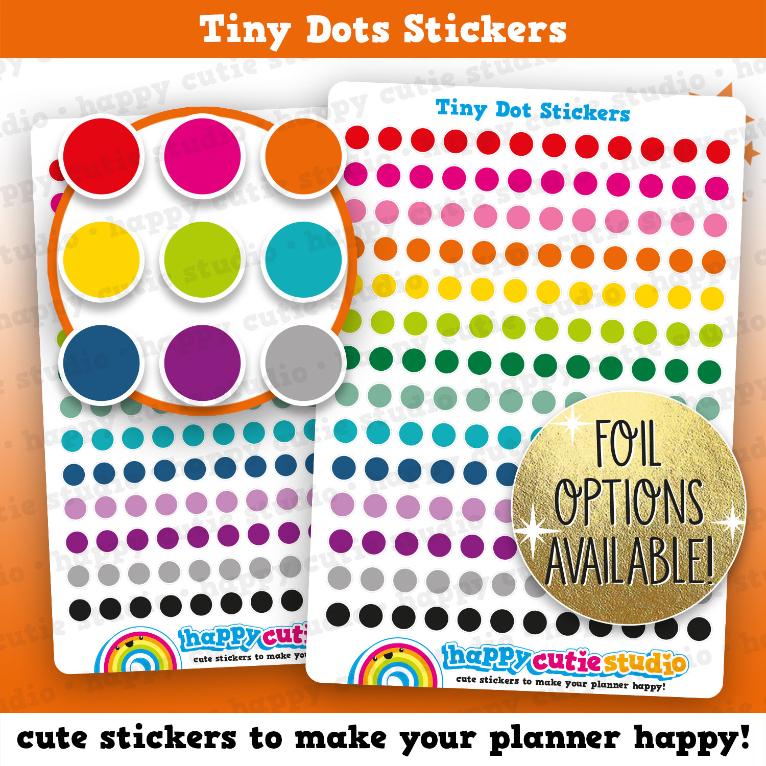 FOIL Mini Dot Stickers 4mm Markers for Planners, Bullet Journals