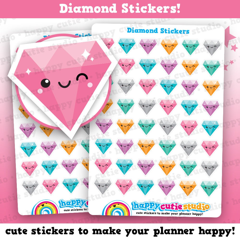 48 Cute Diamond/rhinestone/sparkle Planner Stickers - Etsy Sweden