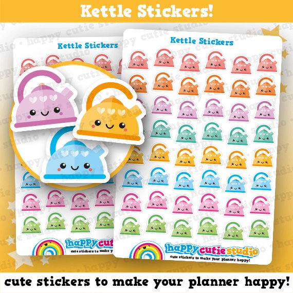 Tea Kettle Sticker Tea Kettle Planner Stickers Stickers, Labels & Tags Paper & Party ...
