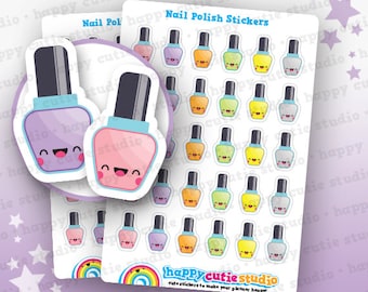 30 Cute Nail Polish/Varnish/Manicure/Pedicure Planner Stickers