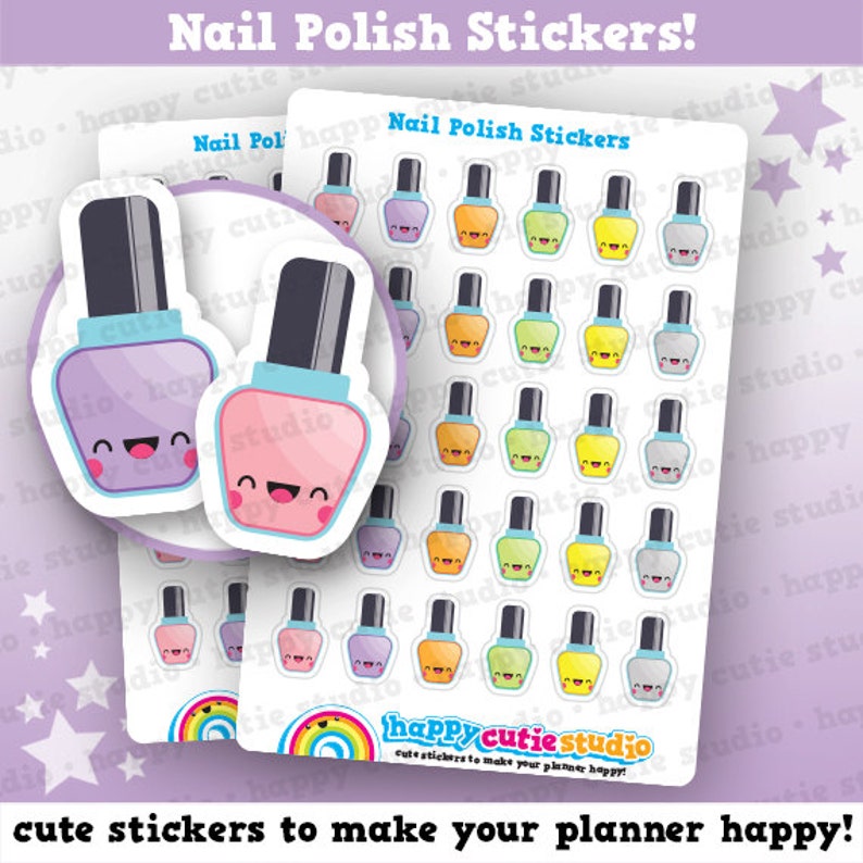 30 Cute Nail Polish/Varnish/Manicure/Pedicure Planner Stickers Etsy