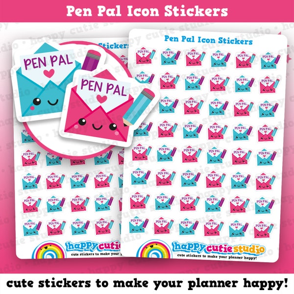 48 Cute Pen Pal Icon Planner Stickers