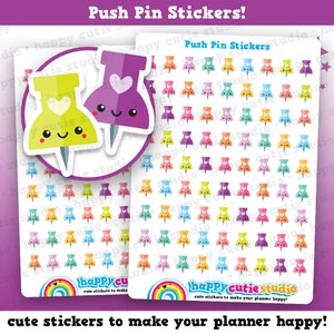 81 Cute Push Pin/Thumb Tack Planner Stickers
