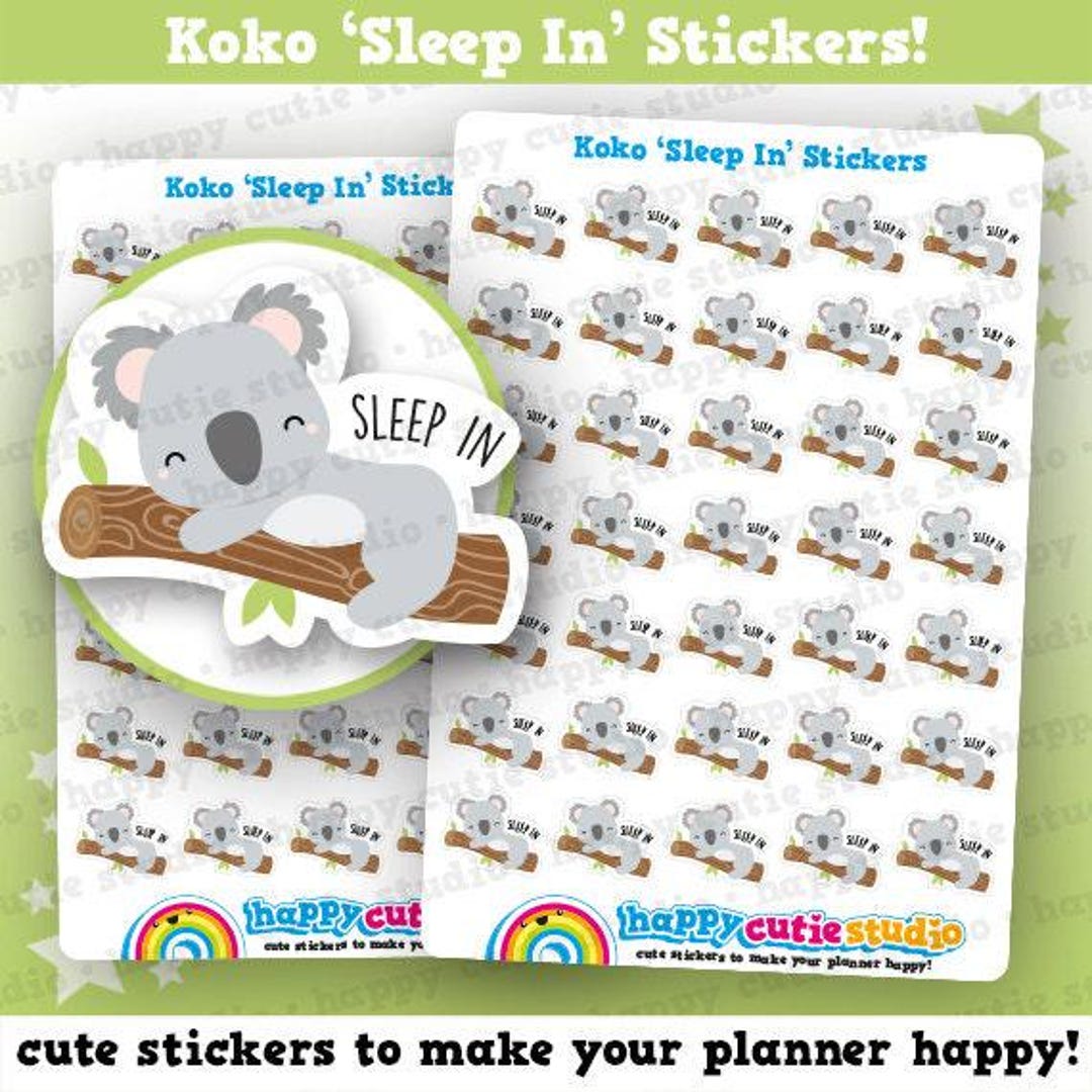 35 Cute Koko the Koala 'sleep In' Planner Stickers - Etsy