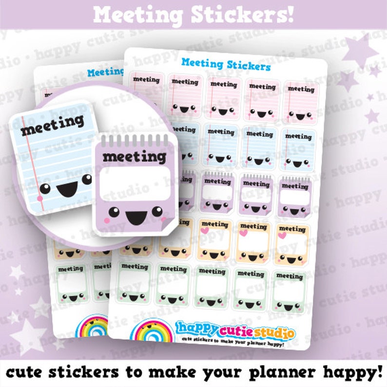 25 Cute Meeting Planner Stickers image 1