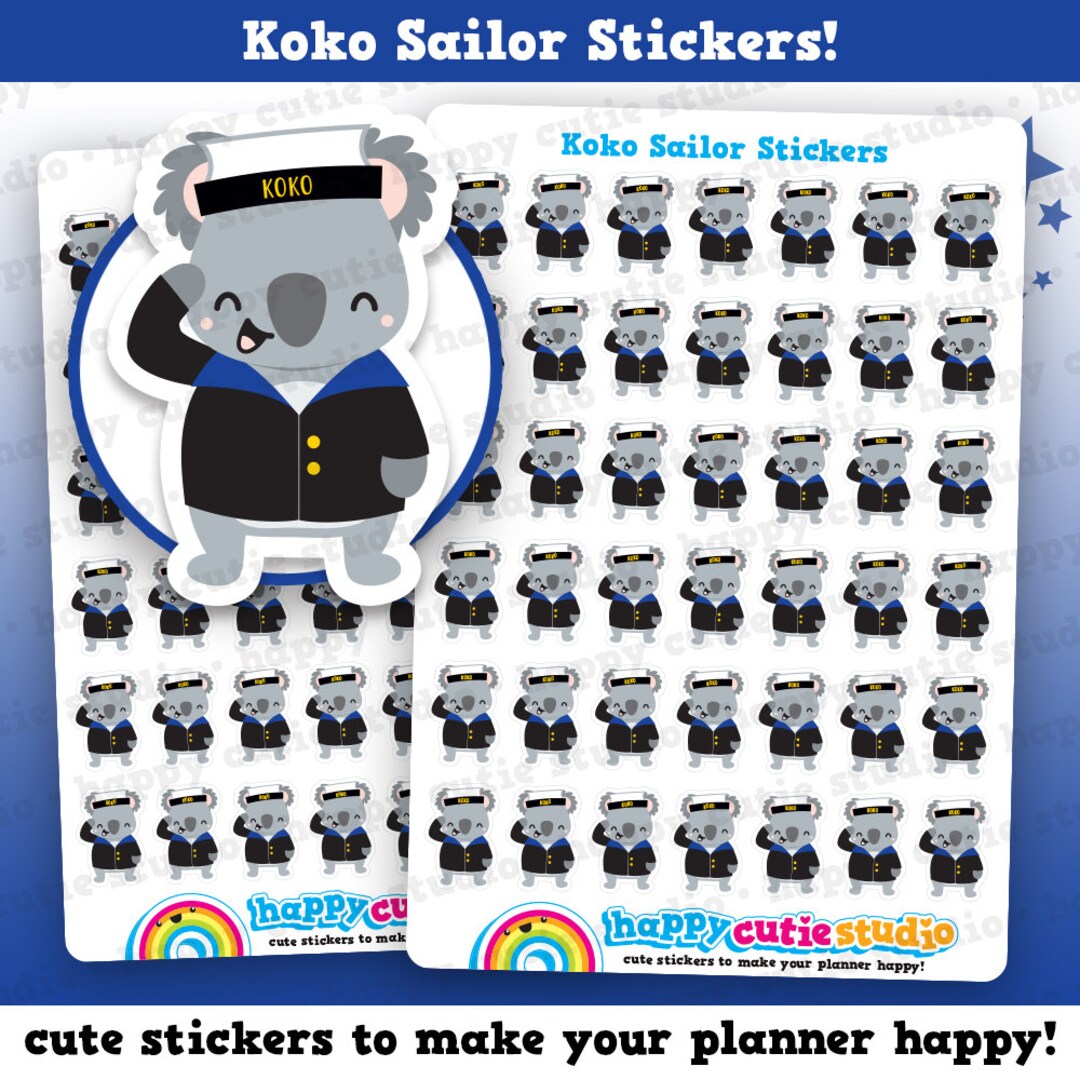 42 Cute Koko the Koala Sailor Planner Stickers - Etsy