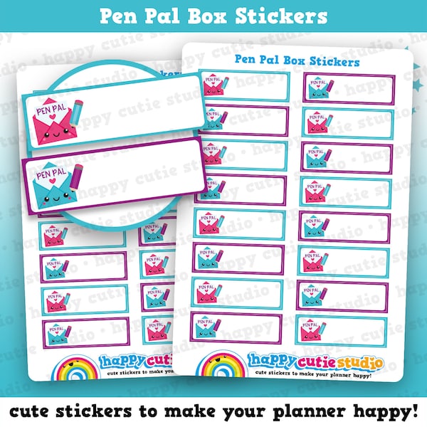 16 Cute Pen Pal Box Planner Stickers